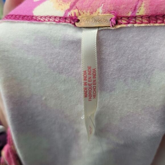 Free People Give Me More Floral Puff Sleeve Crop Top in Pop Combo size L NWT - Picture 5 of 8